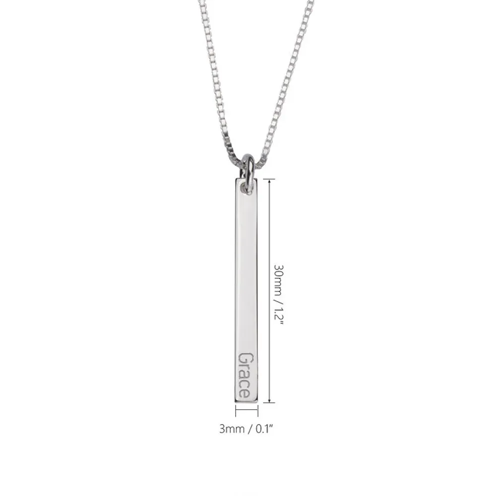 Gold & Silver Personalized Dainty Bar Necklace - FKJNKLU6183