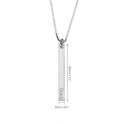 Gold & Silver Personalized Dainty Bar Necklace - FKJNKLU6183