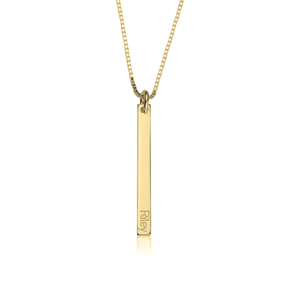 Gold & Silver Personalized Dainty Bar Necklace - FKJNKLU6183