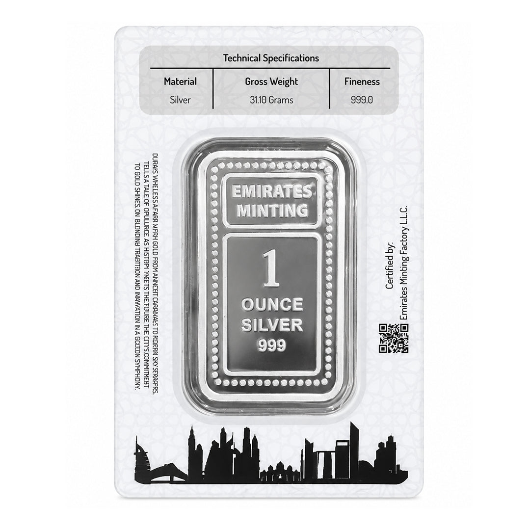 Emirates Minting 1 Ounce Flower Silver Bar 999.0 Purity - FKJGBRSL6840