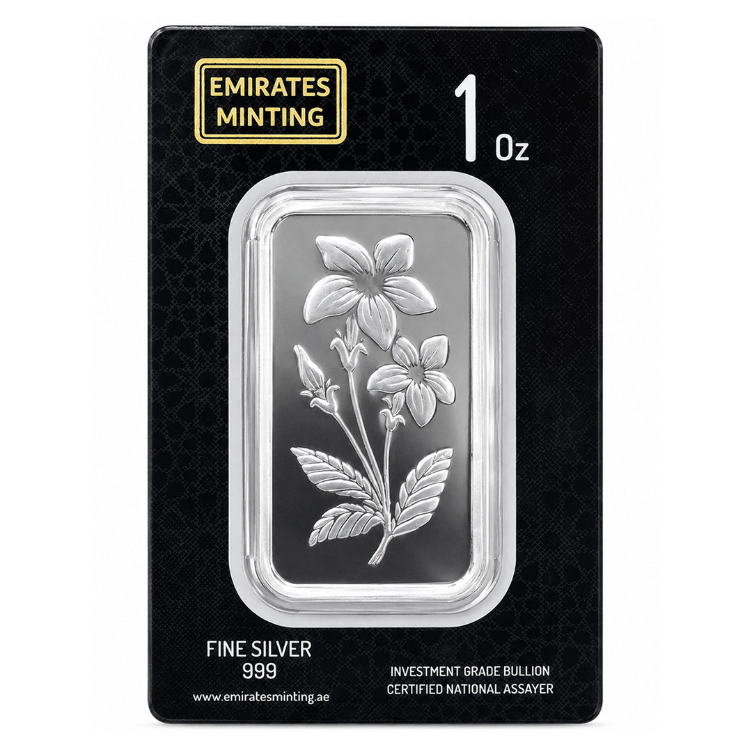 Emirates Minting 1 Ounce Flower Silver Bar 999.0 Purity - FKJGBRSL6840