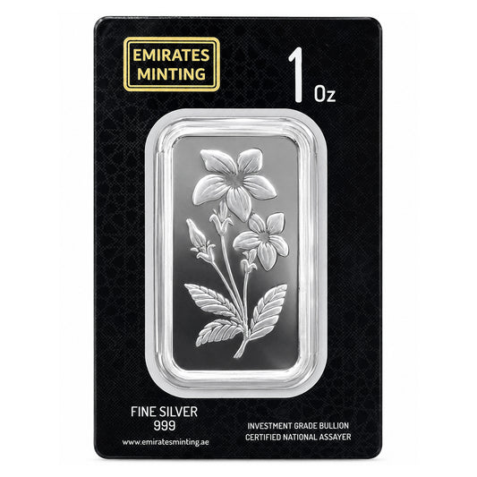 Emirates Minting 1 Ounce Flower Silver Bar 999.0 Purity - FKJGBRSL6840