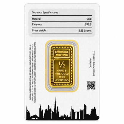 Emirates Minting 0.5 Ounce Flower Gold Bar 999.9 Purity - FKJGBR24K2350
