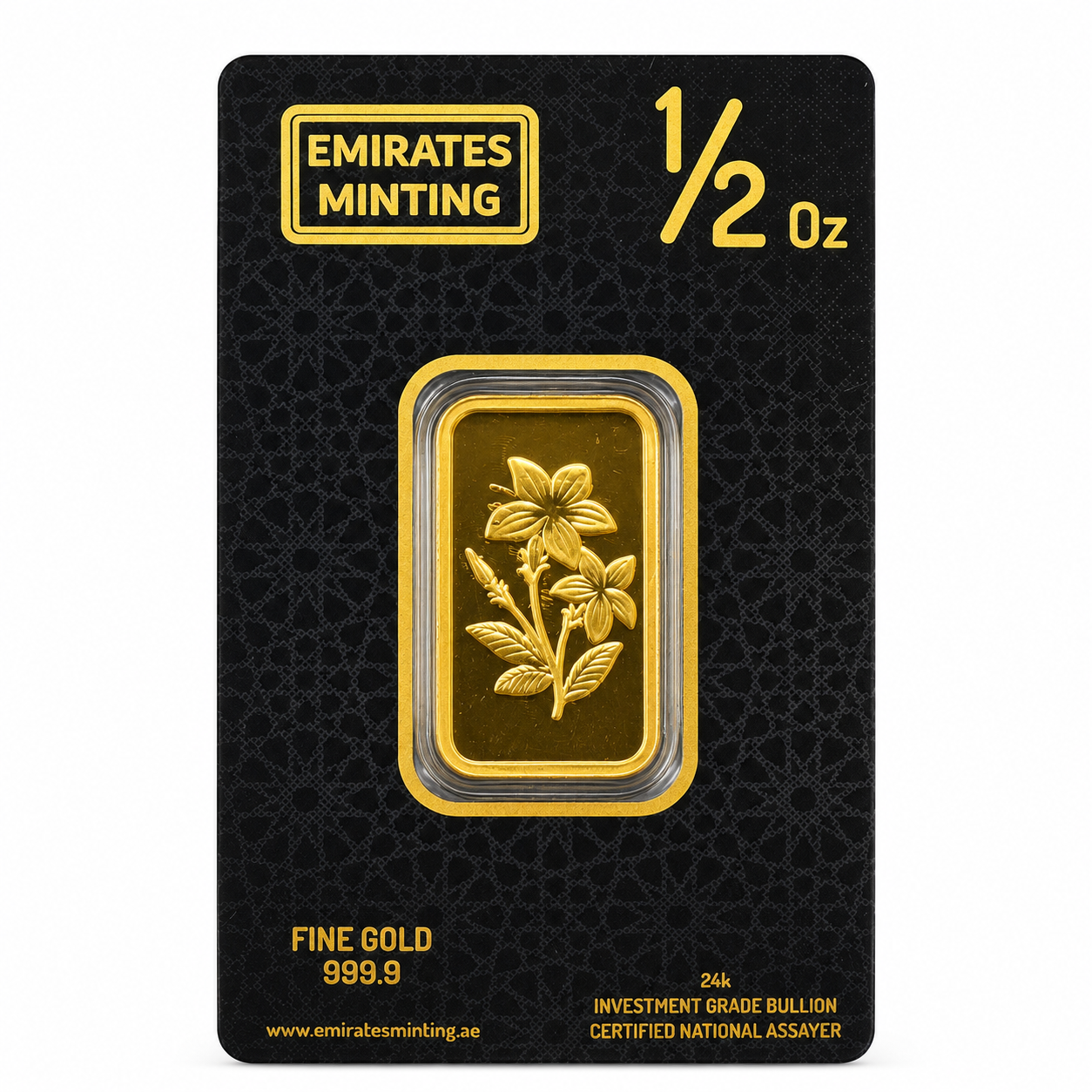 Emirates Minting 0.5 Ounce Flower Gold Bar 999.9 Purity - FKJGBR24K2350