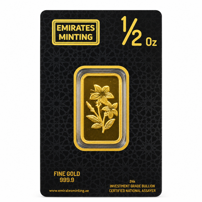 Emirates Minting 0.5 Ounce Flower Gold Bar 999.9 Purity - FKJGBR24K2350