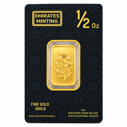 Emirates Minting 0.5 Ounce Flower Gold Bar 999.9 Purity - FKJGBR24K2350