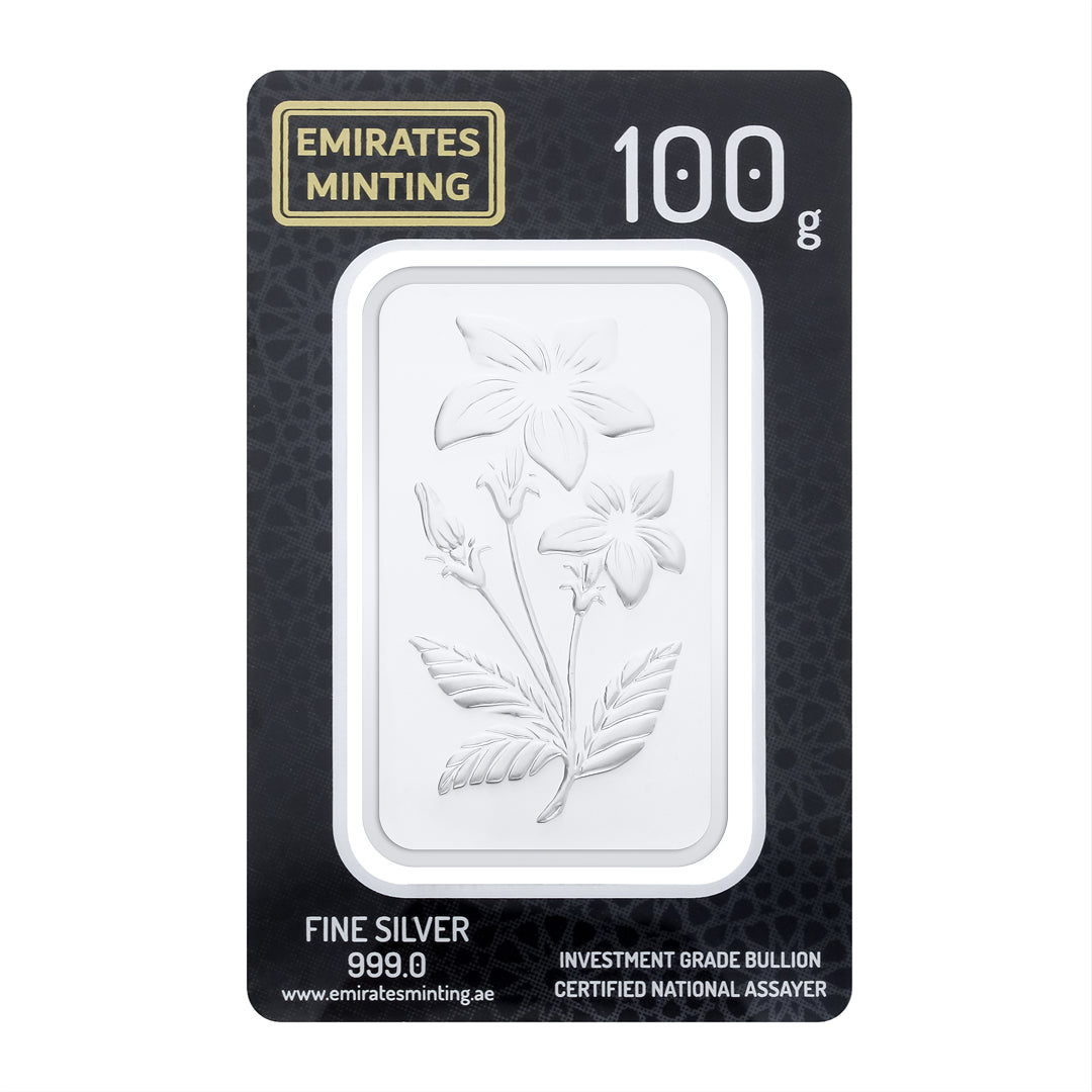 Emirates Minting 100 Grams 999.0 Purity Silver Bar - FKJGBRSL6824