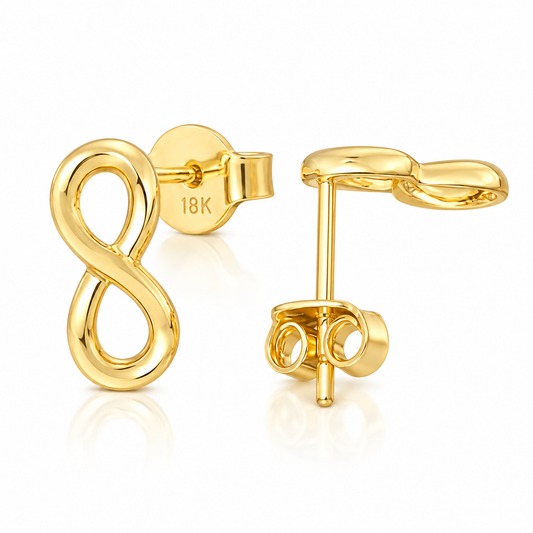 Gold Infinity Shaped Earrings 18KT - FKJERN18KU6456