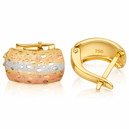 Gold Hoop Shaped Earrings 18KT - FKJERN18KU6457