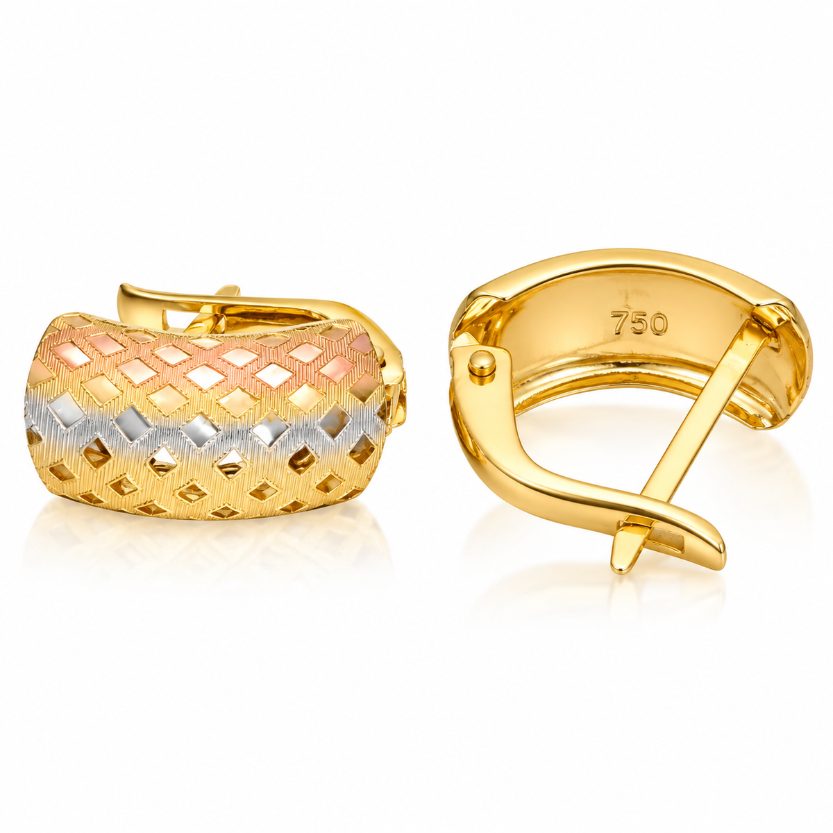 Gold Hoop Shaped Earrings 18KT - FKJERN18KU6458