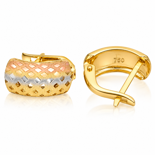 Gold Hoop Shaped Earrings 18KT - FKJERN18KU6458