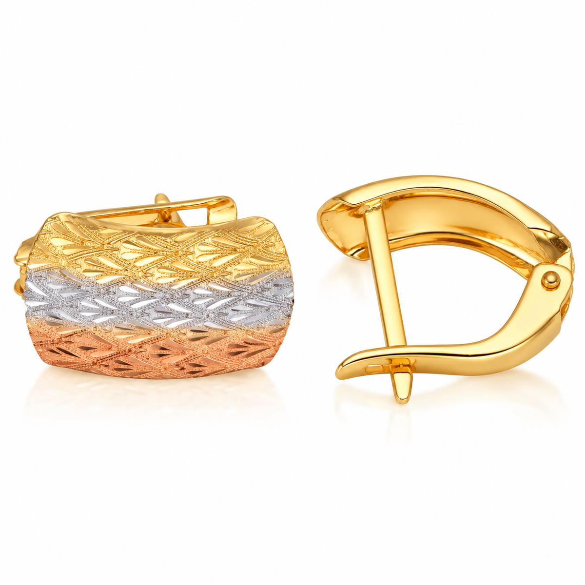 Gold Hoop Shaped Earrings 18KT - FKJERN18KU6459