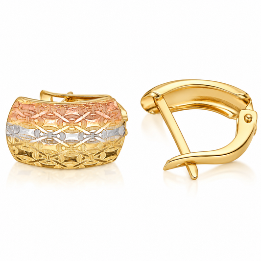 Gold Hoop Shaped Earrings 18KT - FKJERN18KU6460