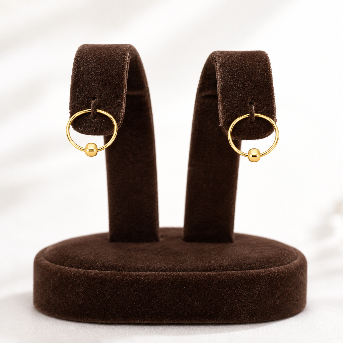 Gold Ring Shaped Earrings 18KT - FKJERN18KU6463