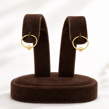 Gold Ring Shaped Earrings 18KT - FKJERN18KU6463