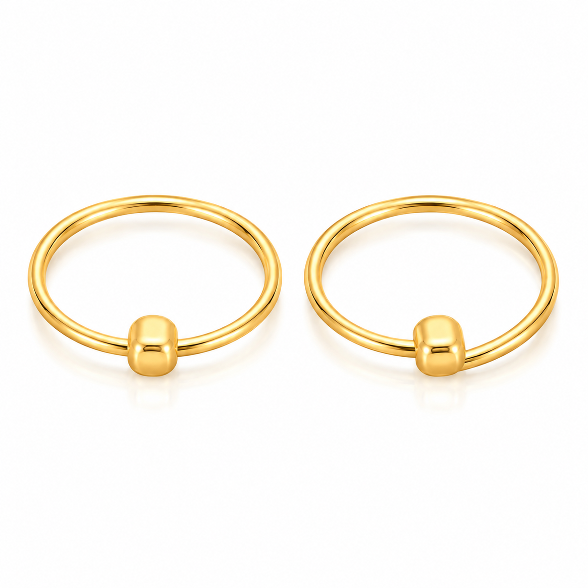 Gold Ring Shaped Earrings 18KT - FKJERN18KU6463