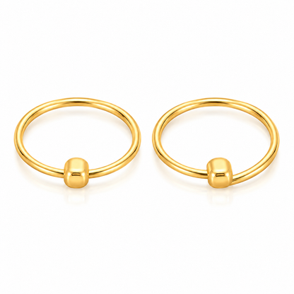 Gold Ring Shaped Earrings 18KT - FKJERN18KU6463