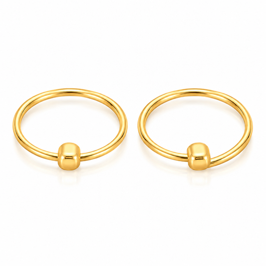 Gold Ring Shaped Earrings 18KT - FKJERN18KU6463