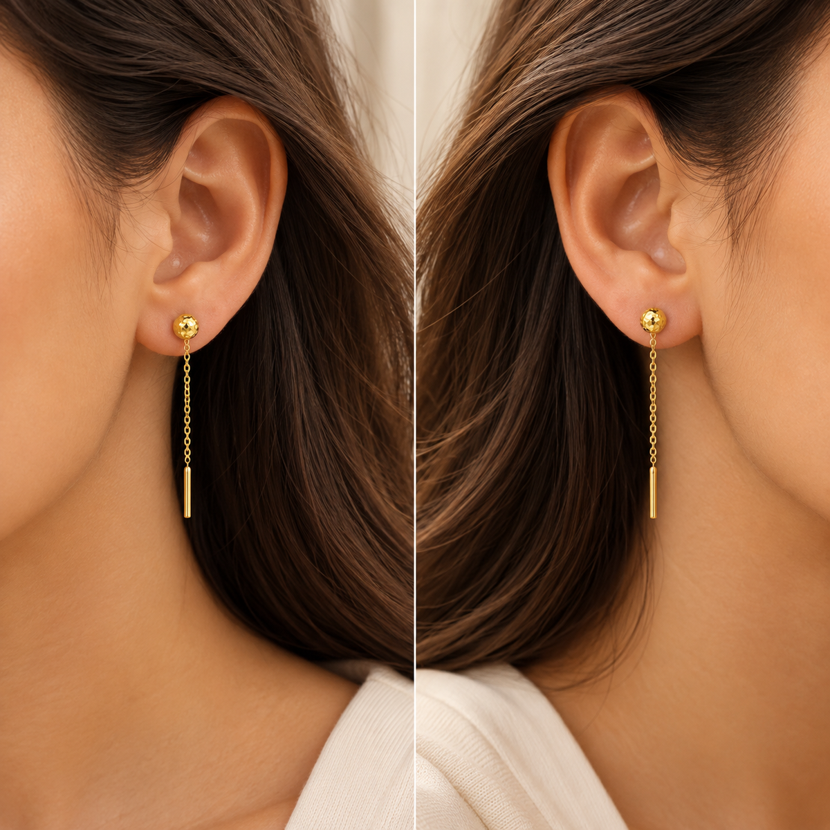 Gold Hanging Earrings 18KT - FKJERN18KU6550