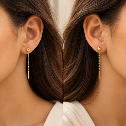 Gold Hanging Earrings 18KT - FKJERN18KU6550
