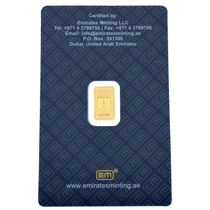 Emirates Minting 1 Gram Burj Al Arab Gold Bar 999.9 Purity - FKJGBR24K2322