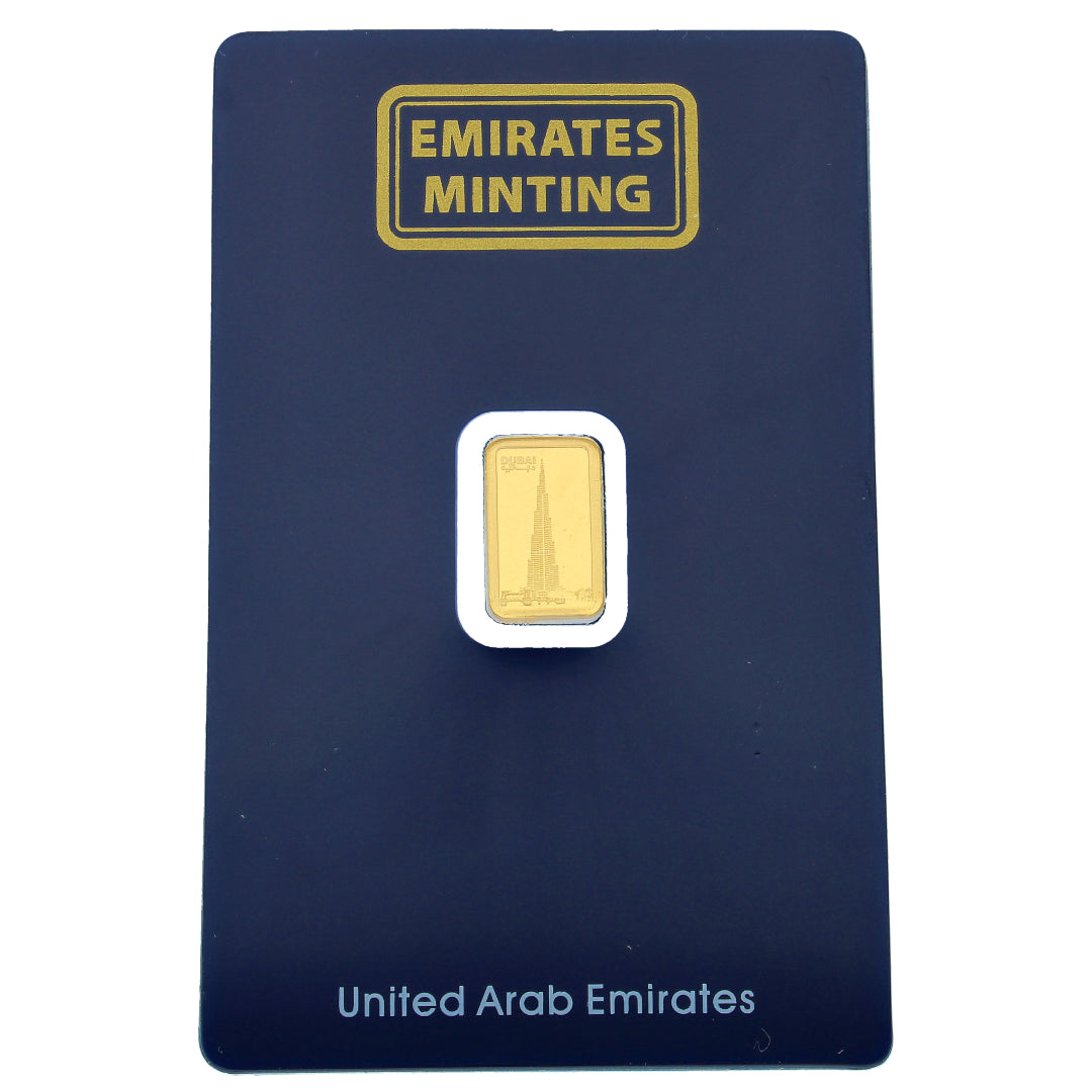 Emirates Minting 1 Gram Burj Khalifa Gold Bar 999.9 Purity - FKJGBR24K2321