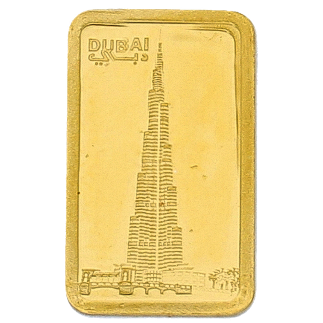 Emirates Minting 1 Gram Burj Khalifa Gold Bar 999.9 Purity - FKJGBR24K2321