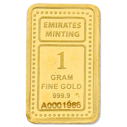 Emirates Minting 1 Gram Burj Khalifa Gold Bar 999.9 Purity - FKJGBR24K2321