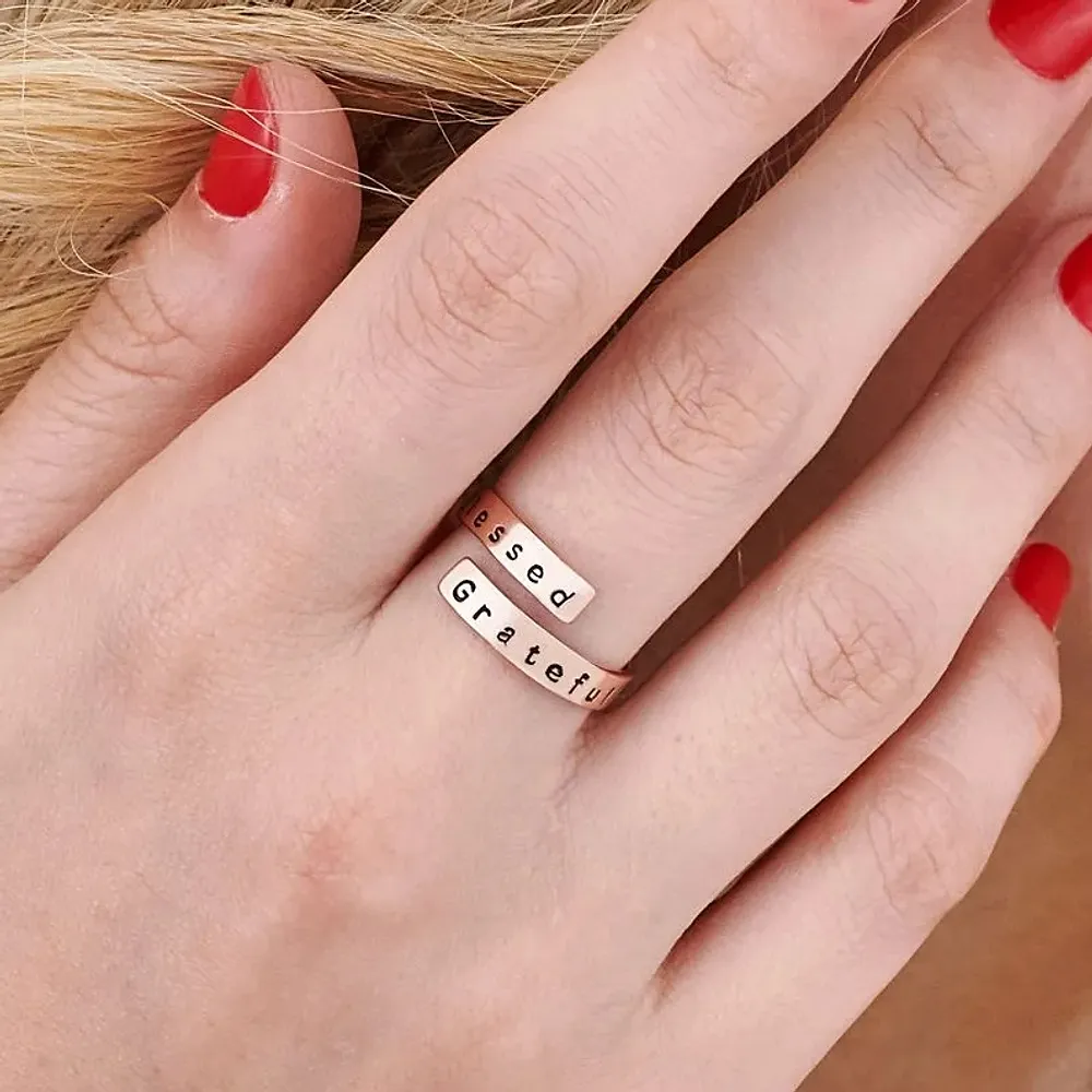 Gold & Silver Personalized Engravable Wrap Ring - FKJRNU6231