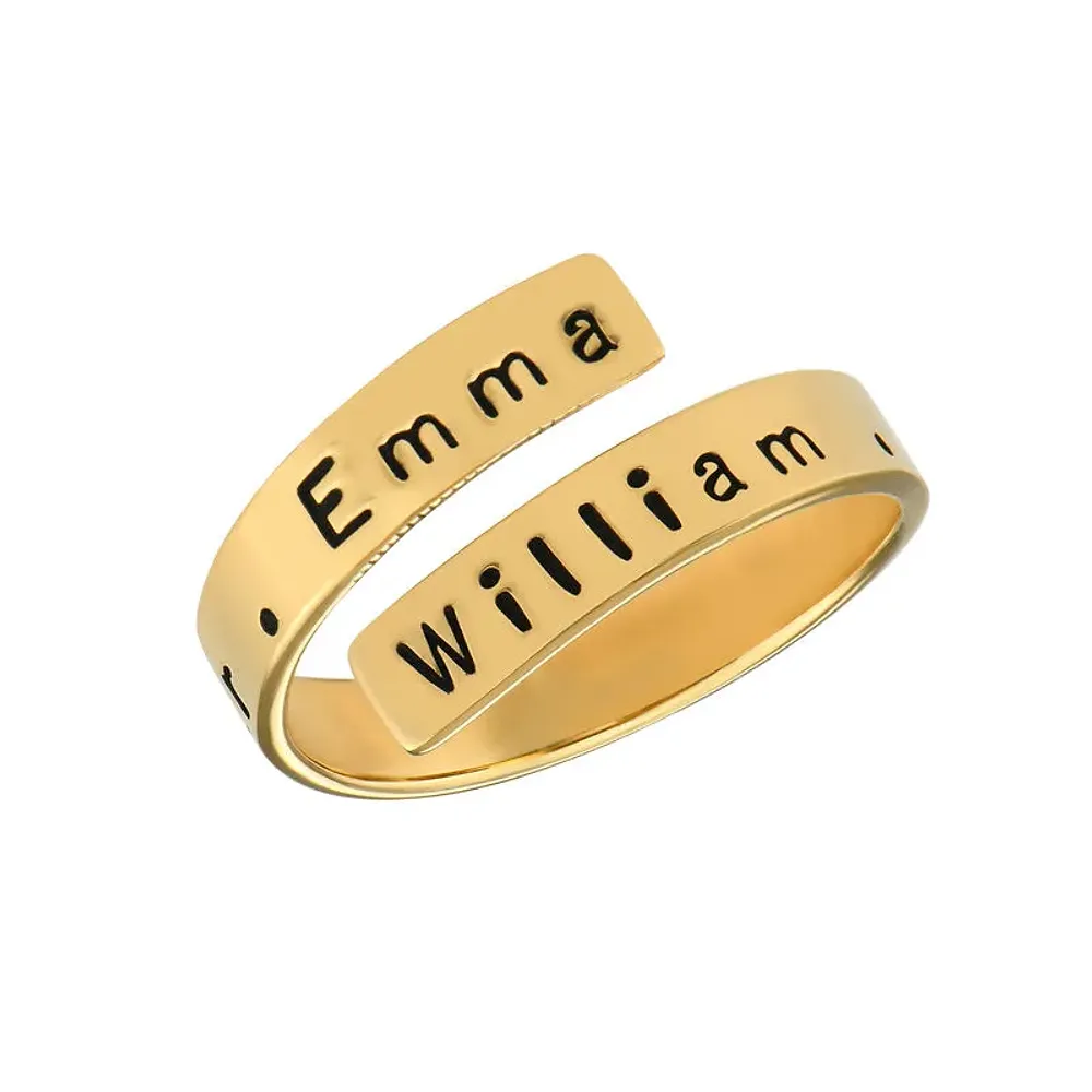 Gold & Silver Personalized Engravable Wrap Ring - FKJRNU6231