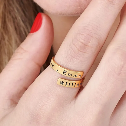 Gold & Silver Personalized Engravable Wrap Ring - FKJRNU6231