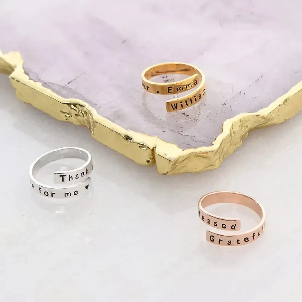 Gold & Silver Personalized Engravable Wrap Ring - FKJRNU6231