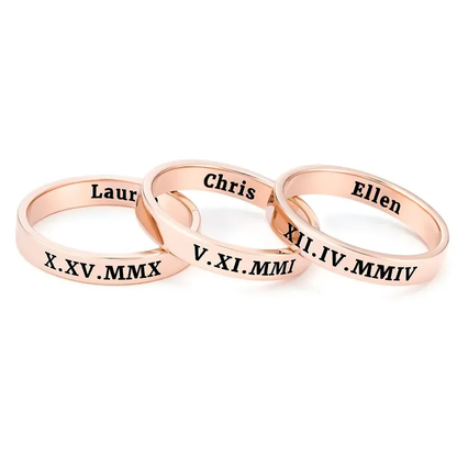 Gold & Silver Personalized Engraved Thin Band Ring - FKJRNU6226