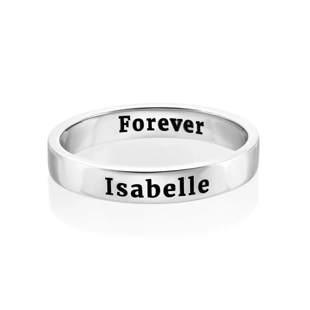 Gold & Silver Personalized Engraved Thin Band Ring - FKJRNU6226