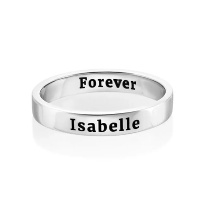 Gold & Silver Personalized Engraved Thin Band Ring - FKJRNU6226