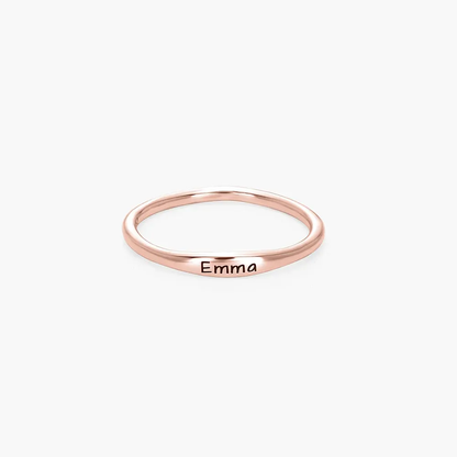 Gold & Silver Personalized Engraved Thin Name Ring - FKJRNU6224