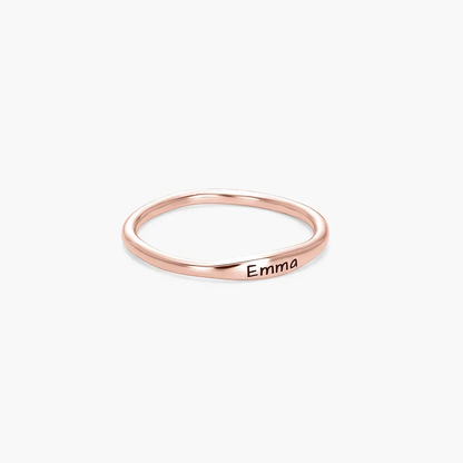 Gold & Silver Personalized Engraved Thin Name Ring - FKJRNU6224