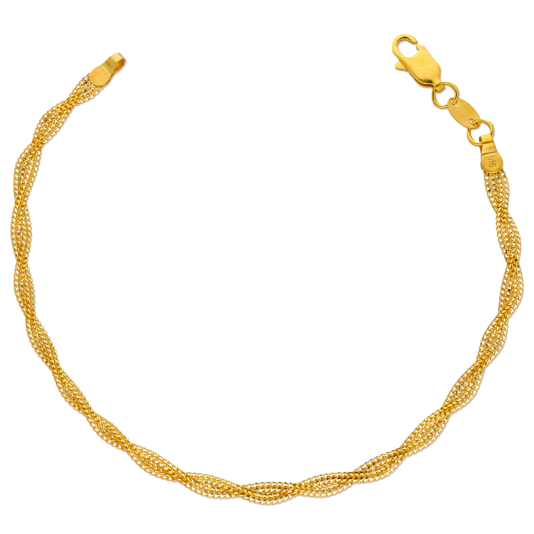 Gold Overlapping Bracelet 22KT - FKJBRL22KU6653