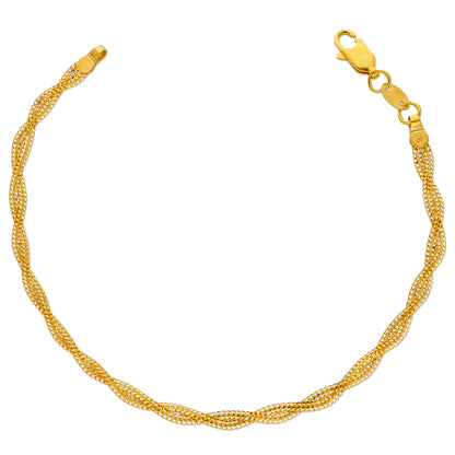 Gold Overlapping Bracelet 22KT - FKJBRL22KU6653