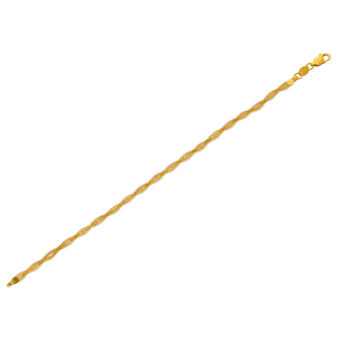 Gold Overlapping Bracelet 22KT - FKJBRL22KU6653