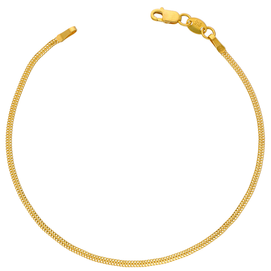 Gold Interlink Flat Bracelet 22KT - FKJBRL22KU6665