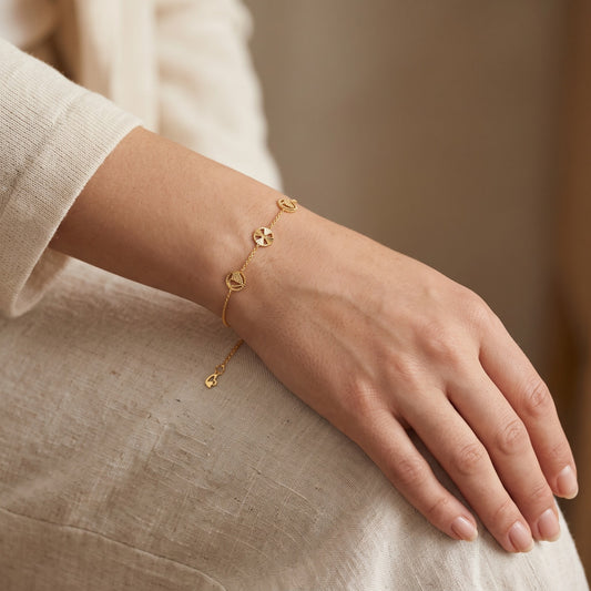 Gold Medallion Charm Bracelet 22KT - FKJBRL22KU6677