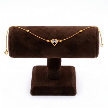 Gold Medallion Heart Bracelet 22KT - FKJBRL22KU6679