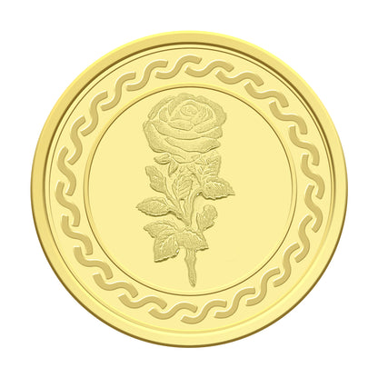 Gold 22KT Flower Design 4 Grams Coin  - FKJCON22K2299