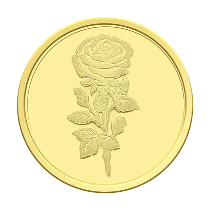 Gold 22KT Flower Design 8 Grams Coin - FKJCON22K2301