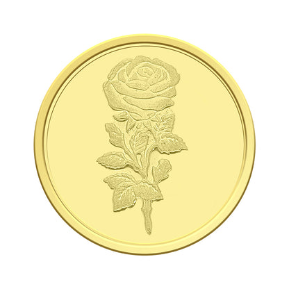 Gold 22KT Flower Design 10 Grams Coin - FKJCON22K2302