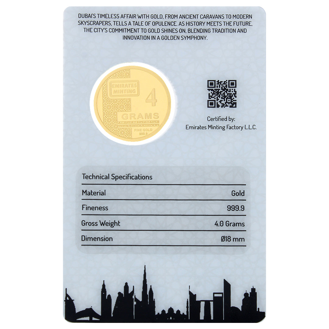 Emirates Minting Gold 4 Grams Camel Coin 24KT 999.9 Purity - FKJCON24K2273