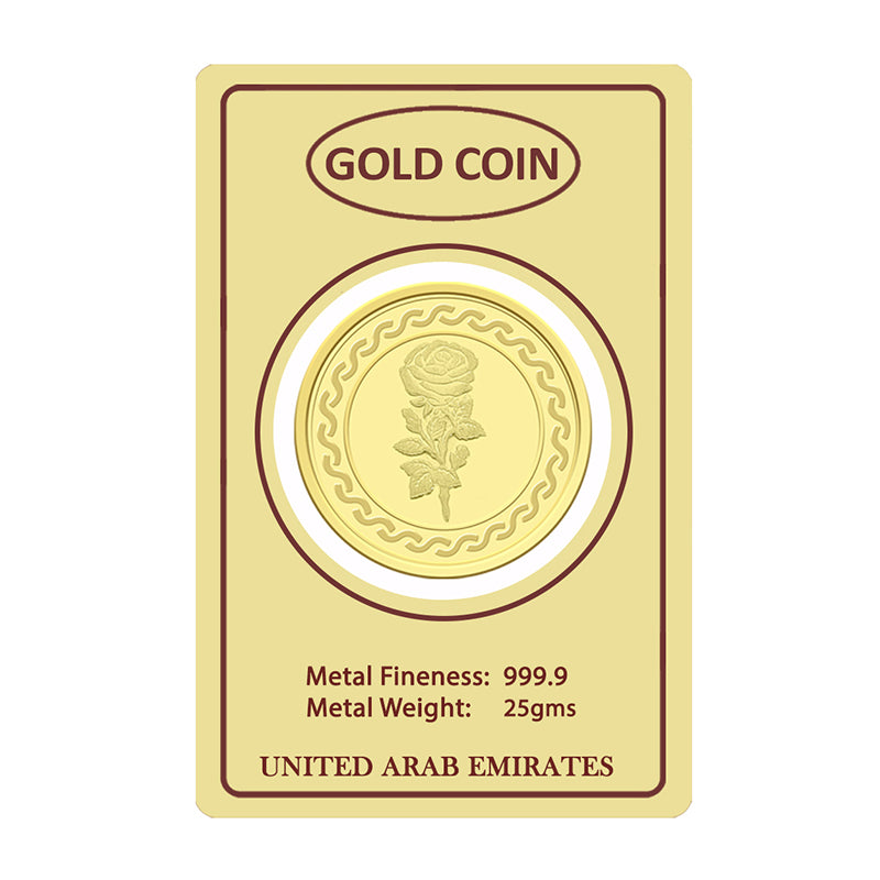 Gold 25 Grams Coin 24KT 999.9 Purity - FKJCON24K2276