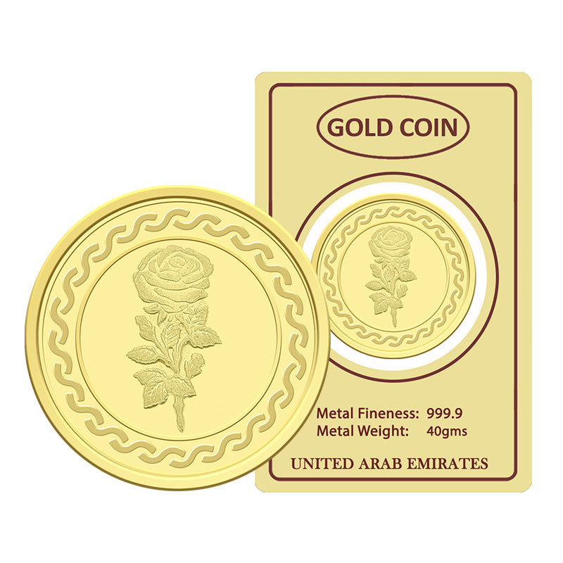 Gold 40 Grams Coin 24KT 999.9 Purity - FKJCON24K2277