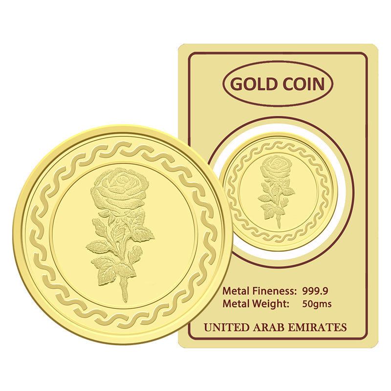 Gold 50 Grams Coin 24KT 999.9 Purity - FKJCON24K2278